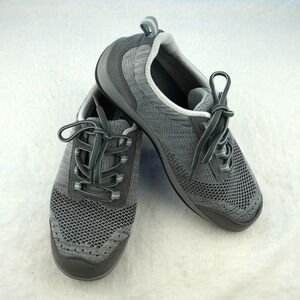 OrthoFeet Palma Gray Knit Sneakers Womens 7.5 Wide Comfort Orthopedic Shoes